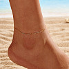 925 Sterling Silver Cable Chain Anklet AJEW-Z029-11G-4