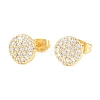 Brass Micro Pave Clear Cubic Zirconia Stud Earrings EJEW-F405-06G-2