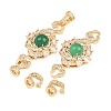 Brass Micro Pave Clear Cubic Zirconia Fold Over Clasps KK-U059-65G-3