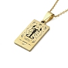 304 Stainless Steel Black Enamel Rectangle with Constellation Pendant Necklaces NJEW-I128-01J-1