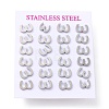 304 Stainless Steel Greek Alphabet Stud Earrings STAS-D007-07P-24-3
