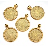 Flat Round Alloy Pendant Cabochon Settings LS-PALLOY-A15654-AG-NF-4