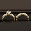 2Pcs Alloy with Crystal Rhinestone Finger Rings for Couple FS-WG6A3A8-07-1