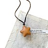 Wood Pendant Adjustable Cotton Cord Long Necklaces for Women WG65FA5-02-3