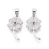 Lucky 925 Sterling Silver Micro Pave Clear Cubic Zirconia Pendants STER-T008-80P-1