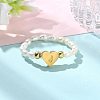 Natural Freshwater Pearl & 304 Stainless Steel Bead Finger Rings RJEW-FS00001-10-4