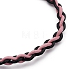 (Jewelry Parties Factory Sale)Unisex Adjustable Braided Spray Painted Cowhide Leather Cords Bracelets BJEW-JB05393-04-2