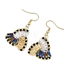 304 Stainless Steel with Glass Seed Beads Dangle Earrings EJEW-MZ00821-01-3