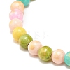 Natural Jade Beaded Stretch Bracelets BJEW-JB07789-02-4