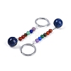 Natural & Synthetic Mixed Gemstone Round Beaded Keychain G-H076-01P-2