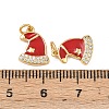 Christmas Brass Micro Pave Cubic Zirconia Enamel Charms KK-L255-19G-10-3