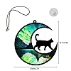 Acrylic Stained Moon Cat Hanging Ornament PW-WG58196-06-1