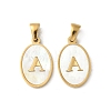 Natural Shell Oval with Initial Pendants STAS-I351-23G-A-1