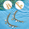 2Pcs Ocean Theme Aluminum Cable Chains Boot Strap Chains HJEW-SP00030-5