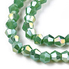 Opaque Solid Color Electroplate Glass Beads Strands EGLA-A039-P2mm-B08-2