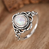 Alloy with Plastic Imitation Opal Finger Rings FS-WG4C942-04-2