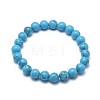 Synthetic Turquoise Jasper Bead Stretch Bracelets X-BJEW-K212-A-022-1