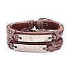 Leather Cord Bracelet for Men Women BJEW-C005-01B-2