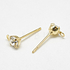 Brass Stud Earring Findings KK-S347-149-1