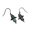 Dragon Synthetic Turquoise Dangle Earrings EJEW-C178-04-2