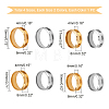Unicraftale 8Pcs 8 Style 201 Stainless Steel Grooved Finger Ring Settings MAK-UN0001-37-5
