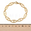 304 Stainless Steel Coffee Bean Chain Bracelets for Women Men BJEW-F488-45G-5