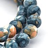 Synthetic Ocean White Jade Round Bead Strands X-G-M165-8mm-15-5