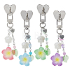 4Pcs Flower Resin & Glass Pendant Decorations HJEW-FH00278-1
