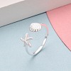 925 Sterling Silver Open Cuff Rings for Women STER-N016-139S-1