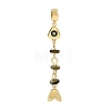 Brass Pave Cubic Zirconia Clear Cubic Zirconia & Natural Labradorite & Enamel European Dangle Charms GG-CBA3401-01G-A03-1