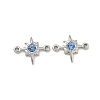 304 Stainless Steel Aquamarine Rhinestone Connector Charms STAS-L308-03B-P-1
