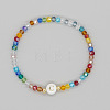 Handmade Bohemian Colorful Faceted Rondelle Glass Beaded Stretch Bracelets UI5654-3-1