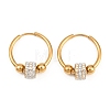 304 Stainless Steel Rhinestone Hoop Earrings EJEW-T057-01G-2
