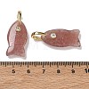 Natural Strawberry Quartz Pendants G-A297-01G-17-3