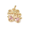 Brass Micro Pave Cubic Zirconia Charms CU-CBA7D12-11G-1