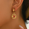 Stainless Steel Flat Round with Hollow Heart Hoop Earrings Daily Holiday Accessories OM1741-3-4