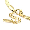 Vacuum Plating 304 Stainless Steel Flower Link Bracelet with Herringbone Chains for Girl Women BJEW-Z016-02G-3