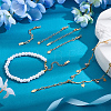 6Pcs 6 Styles Brass Ends with Chain FIND-PH0060-21G-4