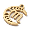 Real 18K Gold Plated 304 Stainless Steel Pendants STAS-R003-02G-05-2