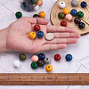 220Pcs 11 Colors Painted Natural Wood European Beads WOOD-TA0001-54-7