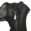 Shell Pearl Leverback Dangle Earrings EJEW-JE07290-3