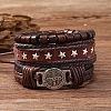 Braided Imitation Leather Cord Bracelets for Men PW-WG8BEF8-03-1