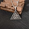 201 Stainless Steel Viking Knot Triskelion Pendant Necklaces for Men WGED209-01-1