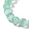 Dyed Natural Selenite Round Beaded Stretch Bracelet for Women BJEW-G697-02A-4