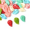 28Pcs 7 Colors Synthetic Coral Dyed Leaf Charms CORA-FS0001-01-2
