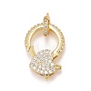 Brass Micro Pave Cubic Zirconia Lobster Claw Clasps KK-A161-02G-3