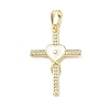 Brass Micro Pave Clear Cubic Zirconia Pendants CU-CBADD0C-05G-01-1