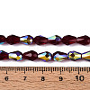 Transparent Electroplate Glass Beads Strands EGLA-N023-6x8mm-A10-4