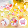 Olycraft 20Pcs 10 Colors Rabbit with Bowknot Food Grade Eco-Friendly Silicone Beads SIL-OC0001-17-4