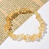 Chips Natural Citrine(Dyed & Heated) Beaded Stretch Bracelets BJEW-JB01826-08-7